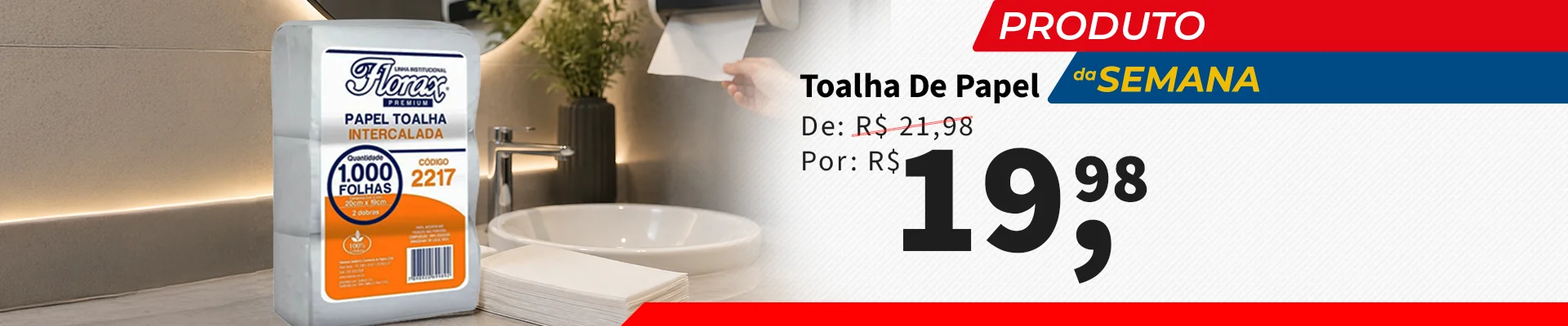 Toalha de Papel Florax Interfolhada