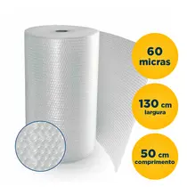 Plástico Bolha 130cm x 50m 60 Micras Azul