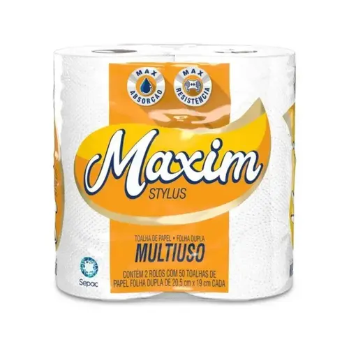 Toalha de Papel Dupla Rolo 22cmx20m Branca Maxim