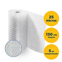 Plástico Bolha 130cm x 5m 25 Micras