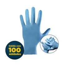 Luva Nitrílica Média Ambidestras Caixa 100 unidades