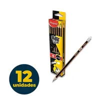 Lápis Preto Triangular Graduado 4B Maped Black Peps com 12 Unidades