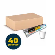 Copo Térmico 120ml Branco 25 Unidades Copobras com 40 Pacotes