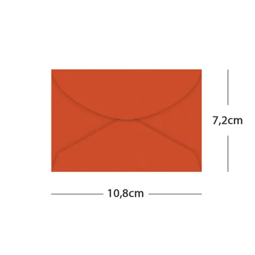 Envelope Visita 7,2cmx10,8cm 80g Color Plus Vermelho / Tóquio com 100 Unidades