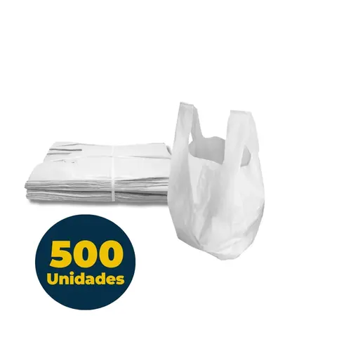 Sacola Plástica Branca 70cm x 80cm 50 Micras com 500 Unidades