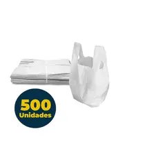 Sacola Plástica Branca 60cm x 75cm 0,50 Micras com 500 Unidades