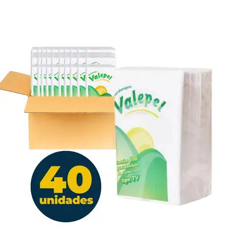 Guardanapo Seda 14cm x 13cm 495 Folhas Branco Valepel com 40 Pacotes