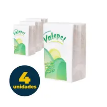 Guardanapo Seda 14cm x 13cm 495 Folhas Branco Valepel com 4 Pacotes