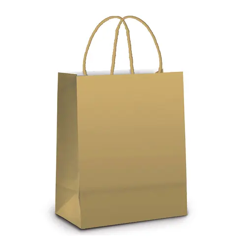 Sacola Papel Presente PP 14cm x 16cm x 8cm LC Lisa Ouro com 1.000 Unidades