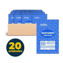 Bloco de Anotações sem Pauta Grampeado 8cmx11,5cm 80 Folhas Rascunho com Picote São Domingos com 20 Unidades