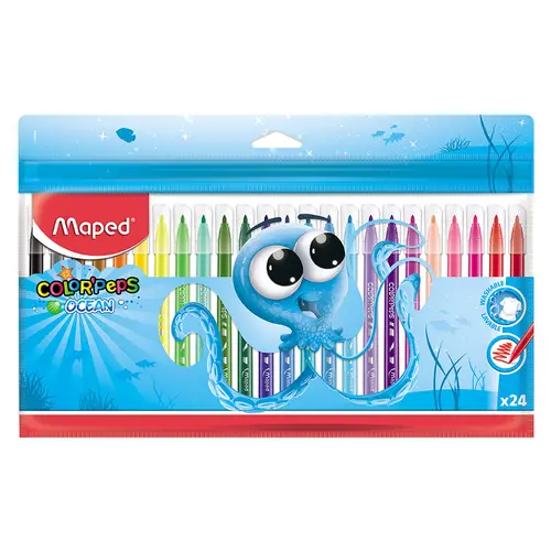 Hidrocor 24 Cores Maped Color Peps Ocean 12 Estojos