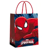 Sacola de Papel para Presente M 26cm x 19,5cm x 9,5cm Cromus Spider Man com 10 Unidades