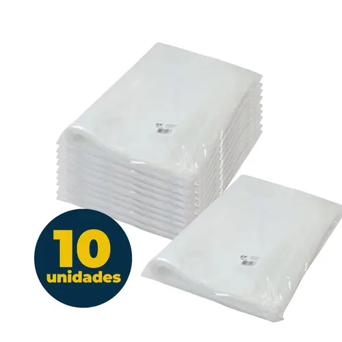 Saco Plástico A3 0.15 micras 32,8cmx43cm Grosso 6 Furos 10 Pacotes com 10 Unidades