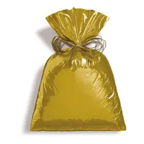 Saco Metalizado 20cm x 29cm Cromus Liso Ouro 50 Unidades com 20 Pacotes