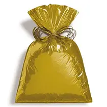 Saco Metalizado 20cm x 29cm Cromus Liso Ouro 50 Unidades com 20 Pacotes