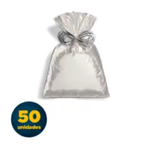Saco Metalizado 30cm x 44cm Cromus Liso Prata 50 Unidades