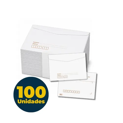 Envelope Carta Branco 11,4cmx16,2cm 63g RPC com 100 Unidades