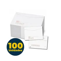 Envelope Carta Branco 11,4cmx16,2cm 63g RPC com 100 Unidades