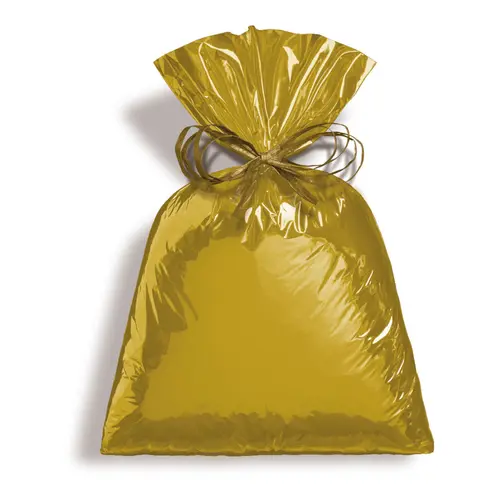 Saco Metalizado 25cm x 37cm Cromus Liso Ouro 50 Unidades com 20 Pacotes