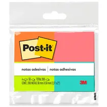Recado Adesivo Removível 38mmx50mm Post-It Tropical 4 Blocos de 50 Folhas com 12 Pacotes