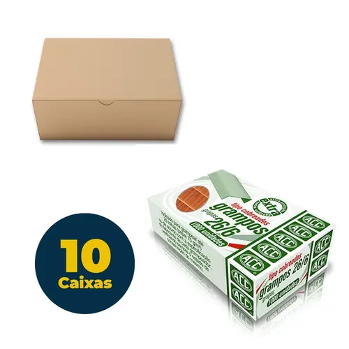 Grampo 26/6 Cobreado 1.000 Unidades ACC com 10 Caixas