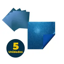 Chapa EVA 40cmx48cm 1,5mm Glitter Azul com 5 Unidades