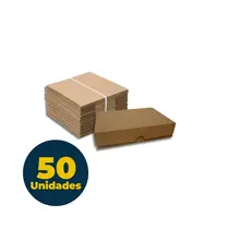 Caixa Para Doces 18,5cm X 4cm X 12,4cm Parda Com 50 Unidades