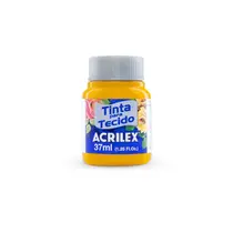 Tinta para Tecido Fosca 37ml Acrilex Amarelo Ouro 505 com 12 Unidades