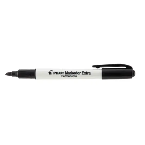 Marcador Permanente Multiuso 4.0mm Ponta Chanfrada Pilot Extra Preto com 12 Unidades