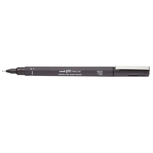 Caneta Nankin 0.1 Uni Pin Fine Line Preta com 12 Unidades