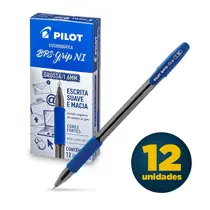Caneta Esferográfica 1.6mm Pilot Bps-Grip Azul Caixa com 12 Unidades