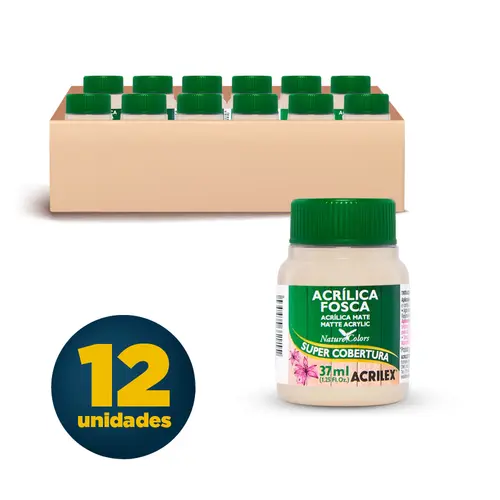 Tinta Acrílica Fosca 37ml Acrilex Areia 817 com 12 Unidades