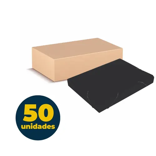 Pasta Polionda Ofício 24,5cmx33,5cmx3,5cm Preta com 50 Unidades