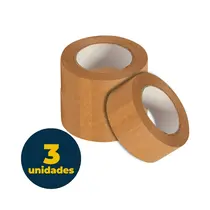 Fita Adesiva Kraft 36mmx50m Eurocel Marrom com 03 Unidades