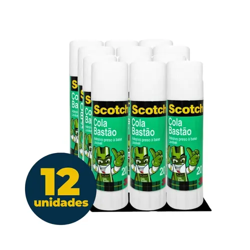Cola Bastão Média 20g 3M Scotch EE-308 com 12 Unidades