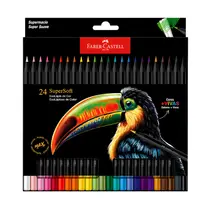 Lápis de Cor 24 Cores Redondo Faber-Castell Super Soft 6 Estojos