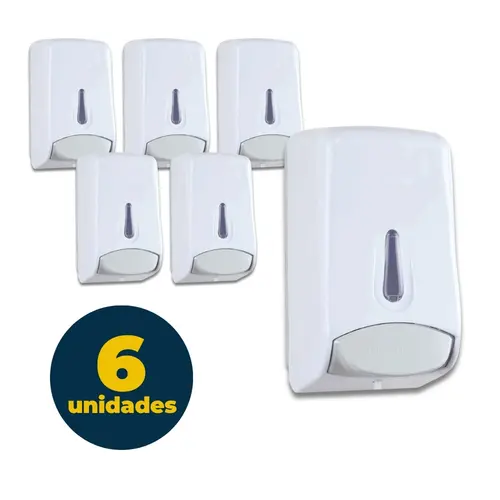Saboneteira Abs Reservatorio 800ml Scala Branca CDP 6 Unidades