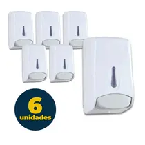 Saboneteira Abs Reservatorio 800ml Scala Branca CDP 6 Unidades
