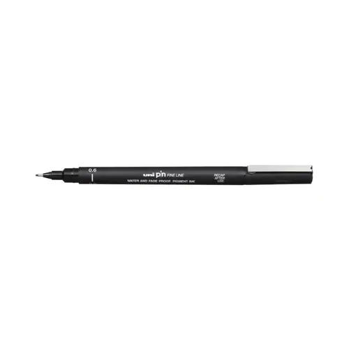 Caneta Nankin Uniball Pin Fine Line 0.6mm Preta 12 Unidades
