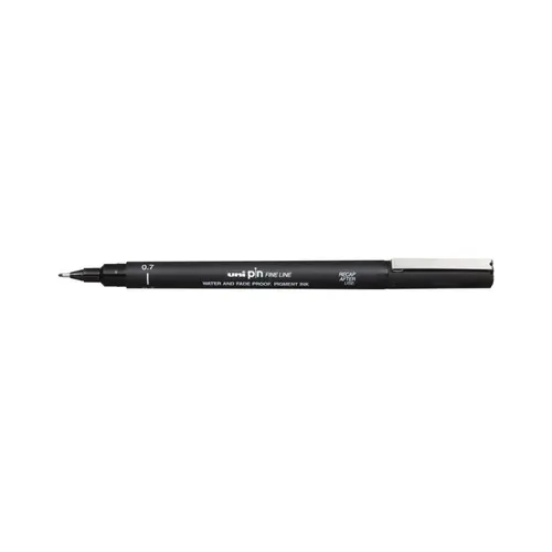 Caneta Nankin Uniball Pin Fine Line 0.7mm Preta 12 Unidades