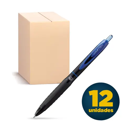 Caneta Gel 0.7MM Retratil Uni-Ball Signo UMN-307 Azul com 12 Unidades