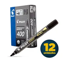 Marcador Permanente Multiuso 4.5mm Pilot Chanf Marker 400 Preto com 12 Unidades