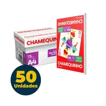 Papel Chamequinho A4 21cm x 29,7cm 75g 100 Folhas Branco Caixa com 50 Pacotes