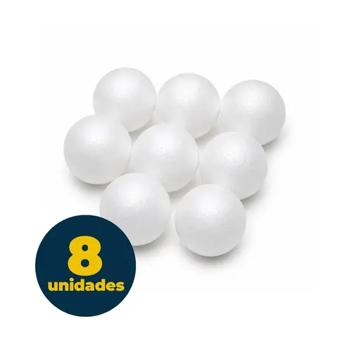Bola de Isopor 100mm com 8 Unidades