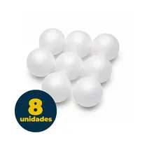 Bola de Isopor 100mm com 8 Unidades