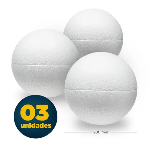 Bola de Isopor 20cm com 3 Unidades