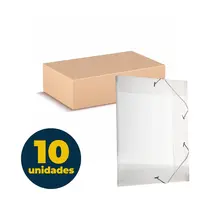 Pasta Aba e Elástico PP Ofício 235mmx335mmx20mm Cristal com 10 Unidades