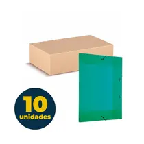 Pasta Aba e Elástico PP Ofício 235mmx335mmx20mm Verde com 10 Unidades