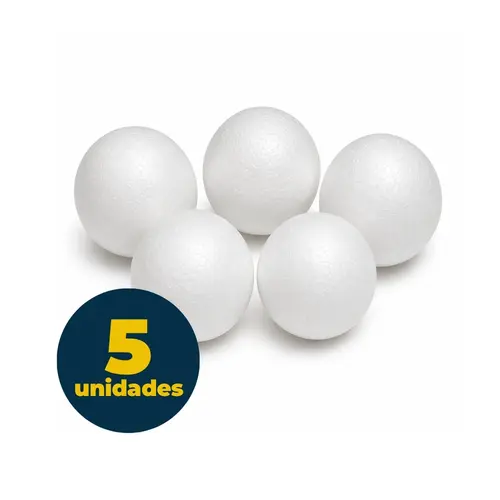 Bola Isopor 150mm com 5 Unidades