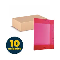 Pasta Aba e Elástico PP Ofício 235mmx335mmx20mm Vermelha com 10 Unidades